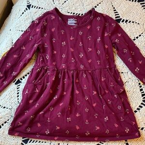 4-5T Cat and Jack Kids Maroon Floral Dress